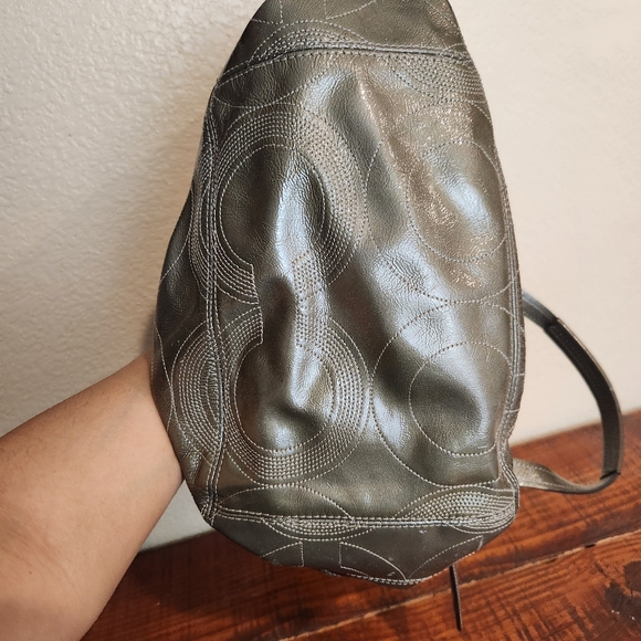 Vintage Y2K COACH Alex Patent Leather Op Art Shoulder Handbag Tote - Picture 11 of 14